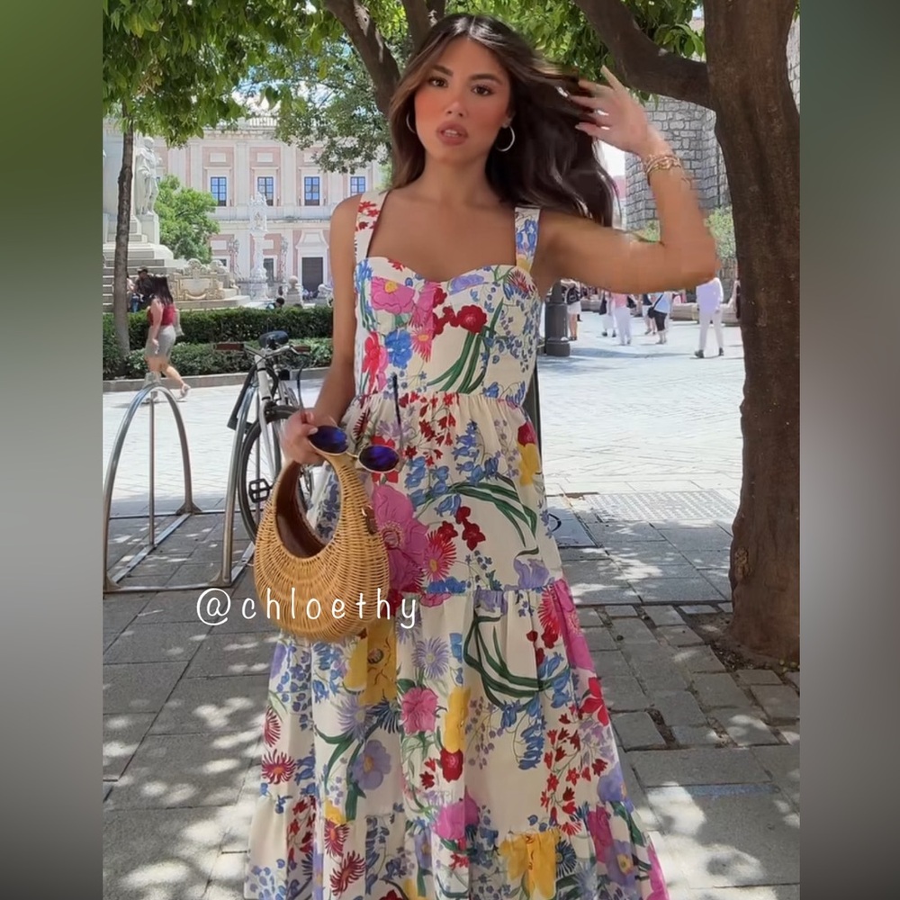 Zara FLORAL PRINT DRESS - Picture 1 of 16